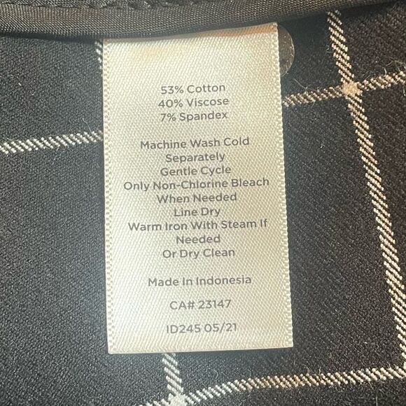 Talbots Chatham black and white plaid Ankle Pants size 10P - Picture 5 of 5